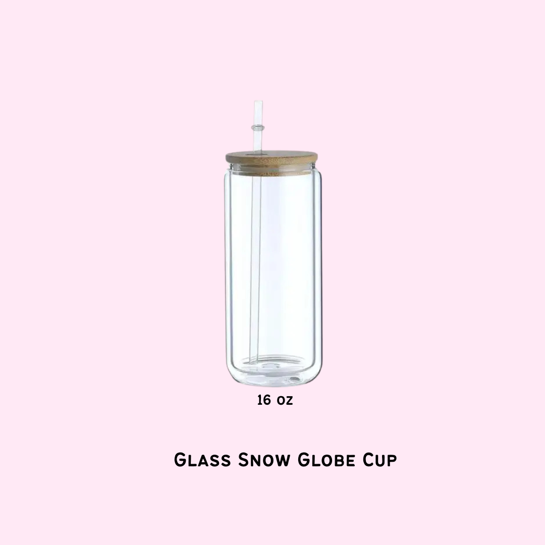 16 oz Glass Snow Globe Cups